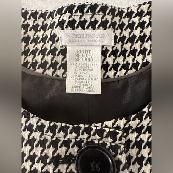 Vintage Houndstooth Stretch Blazer Sz PM - Picture 9 of 14